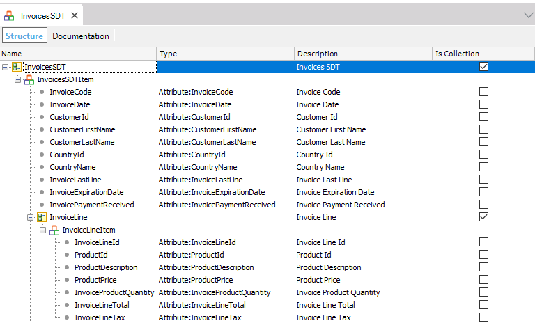 InvoicesSDTStructrue