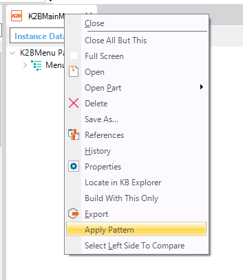 ApplyingK2BMenuPattern